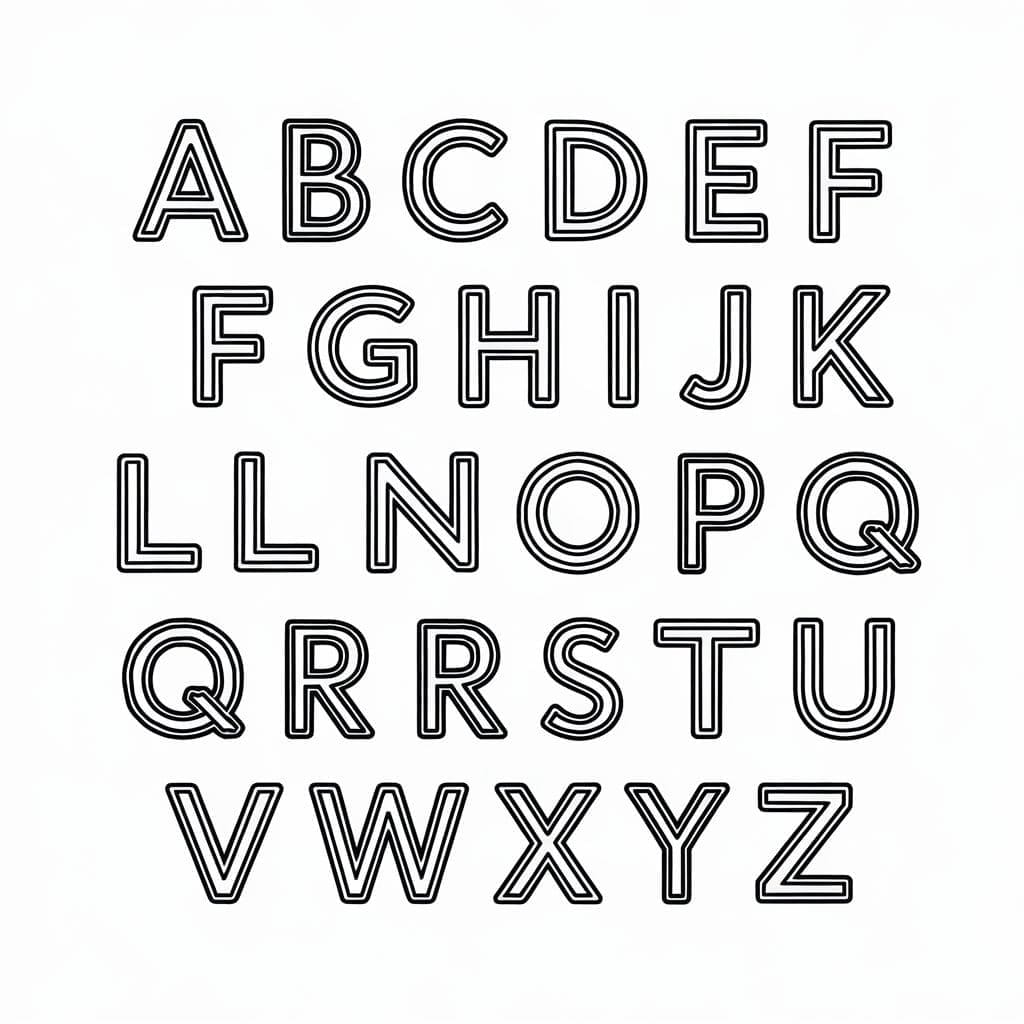 Alfabet for 1-åringer fargelegging