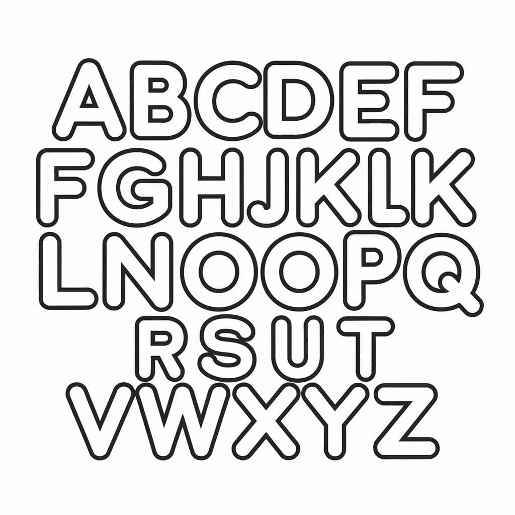 Alfabet for 3-åringer fargelegging