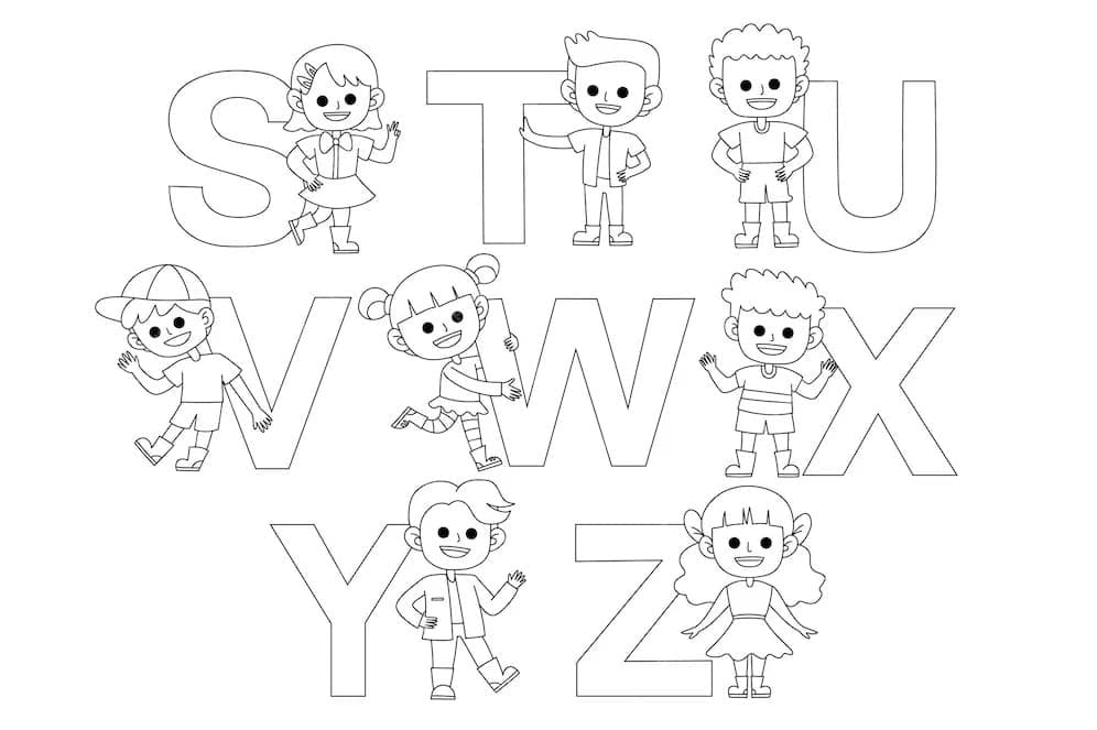 Alfabetbilde fargelegging