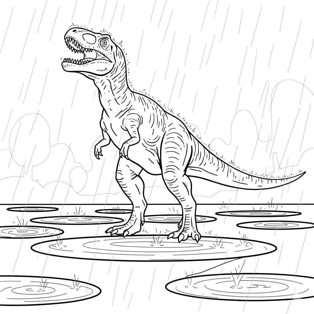 Allosaurus i regn fargelegging
