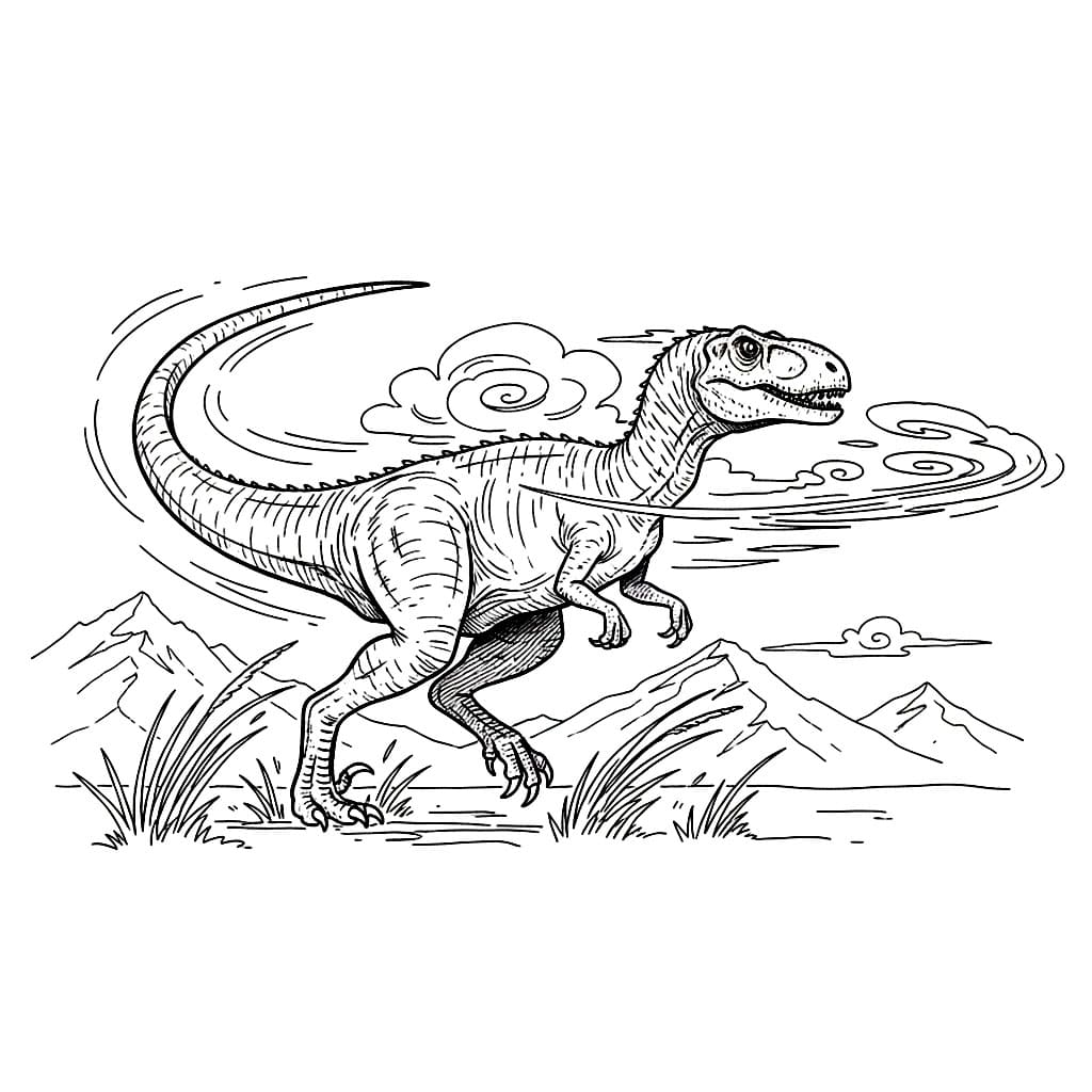 Allosaurus i vind fargelegging