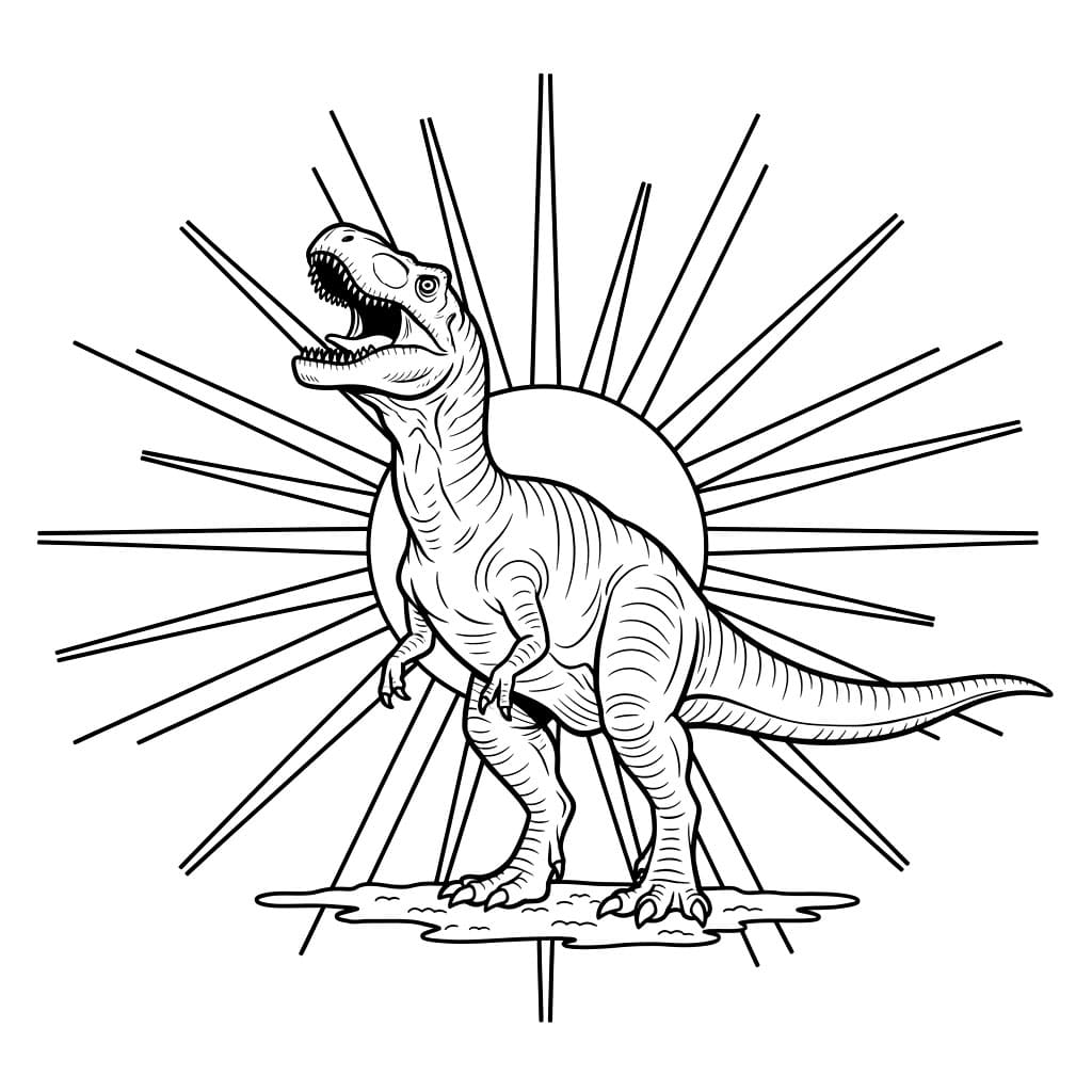 Allosaurus om morgenen fargelegging