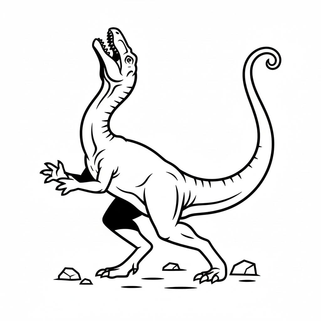 Allosaurus strekker seg fargelegging