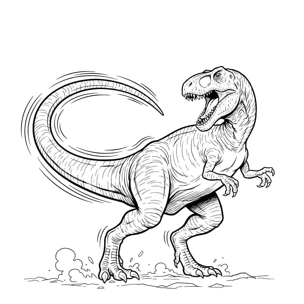 Allosaurus svinger halen fargelegging