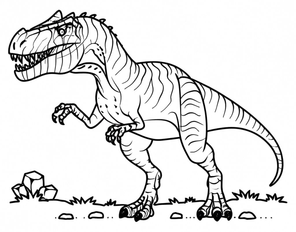 Allosaurus utskrivbar for barn fargelegging