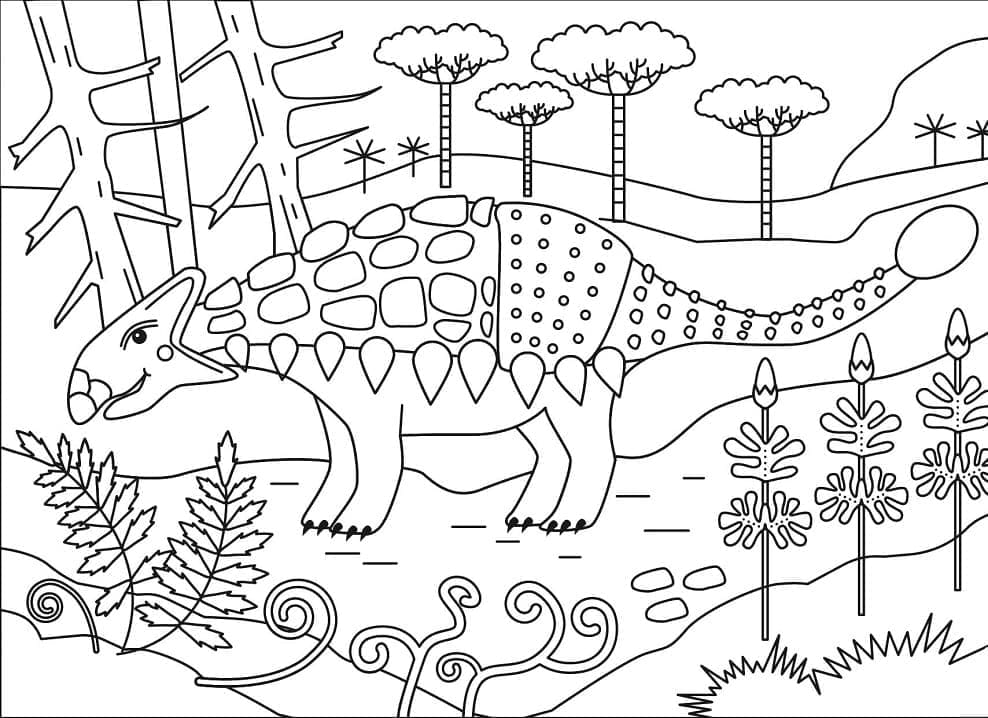 Ankylosaurus bilde fargelegging
