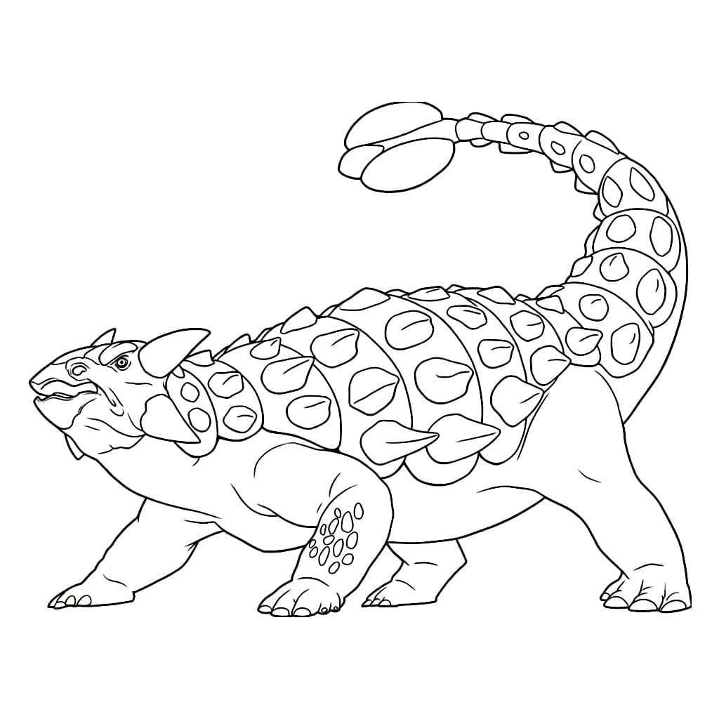 Ankylosaurus med stor hale fargelegging