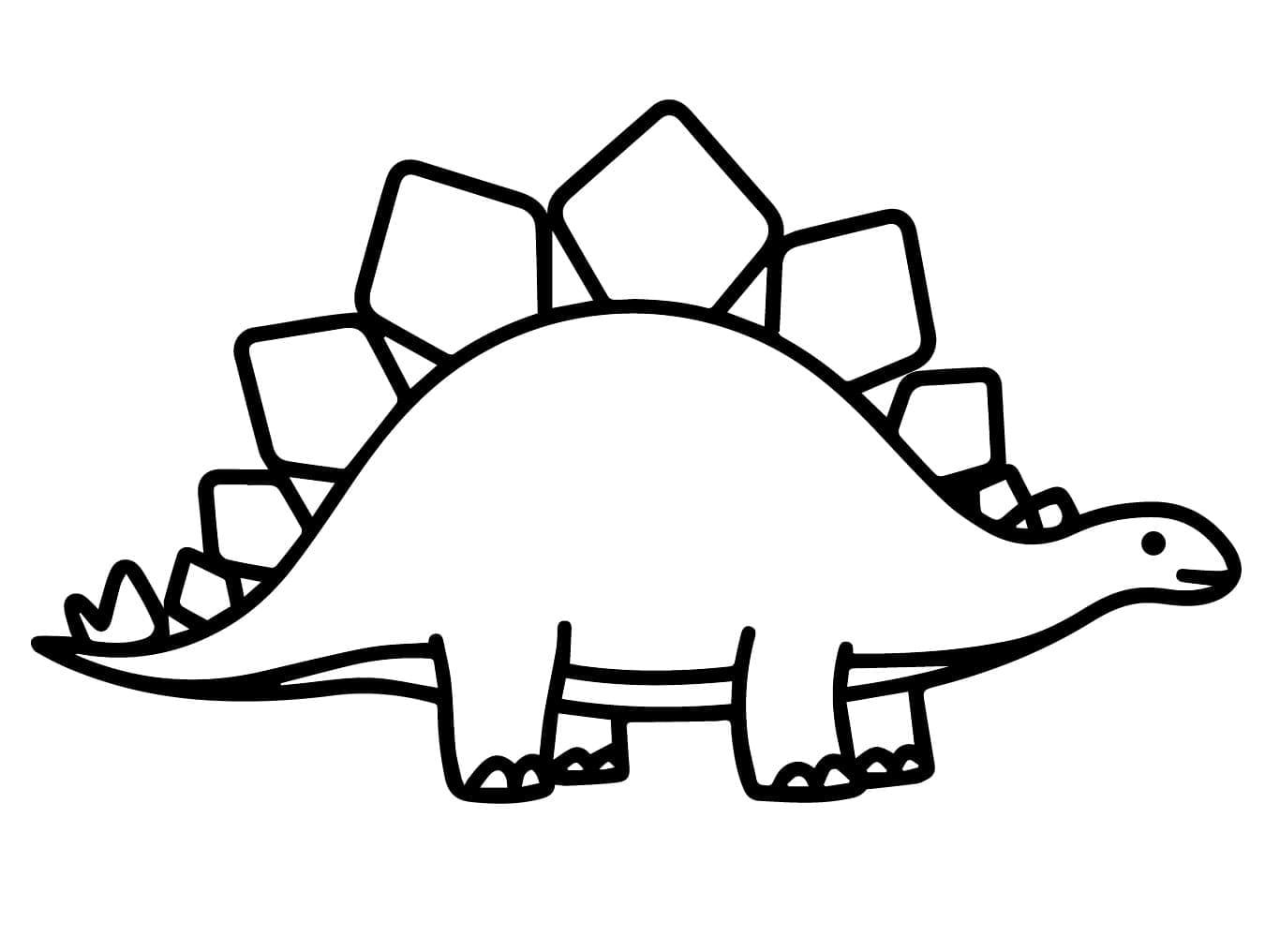 Bilde Enkel Stegosaurus fargelegging