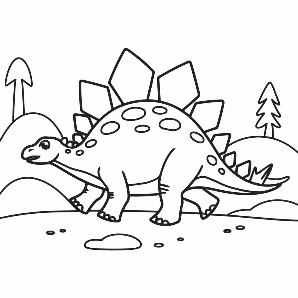 Bilde Løpende Stegosaurus fargelegging