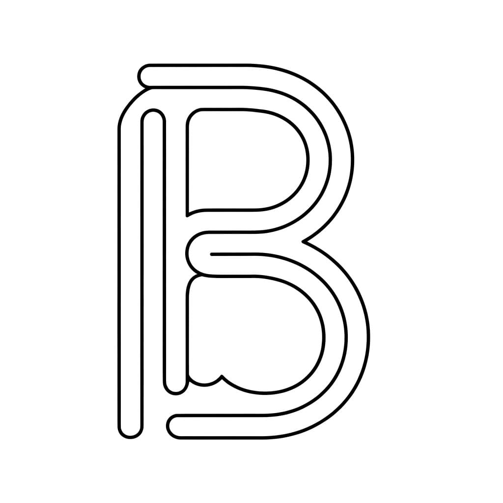 Bokstav B linje fargelegging
