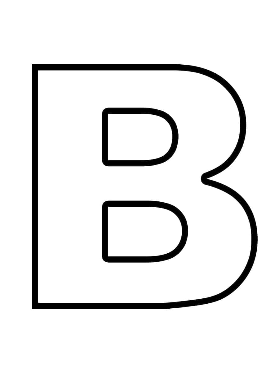 Bokstav B utskrivbar fargelegging
