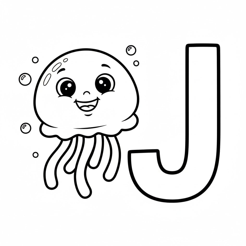 Bokstaven J er for Manet fargelegging