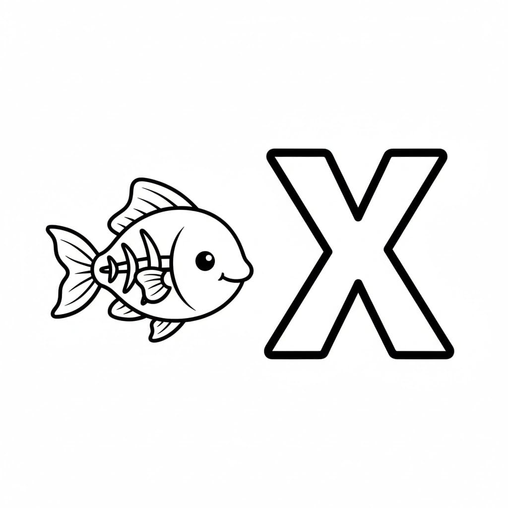 Bokstaven X er for Røntgenfisk fargelegging