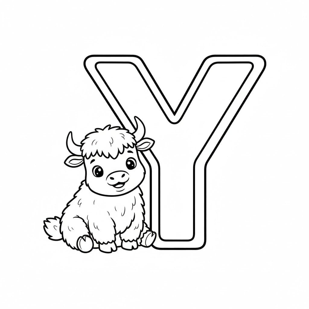 Bokstaven Y er for Yak fargelegging