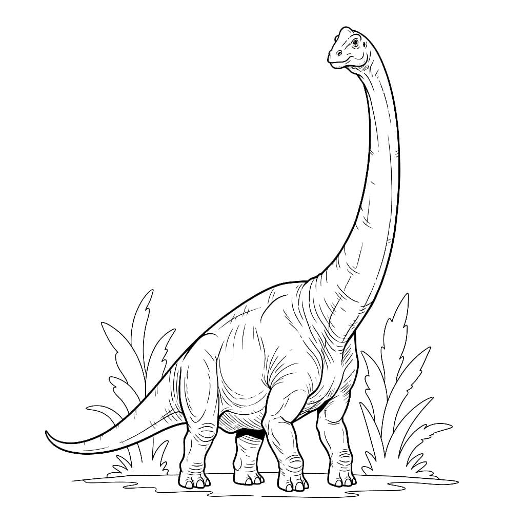 Brachiosaurus Hviler stående fargelegging