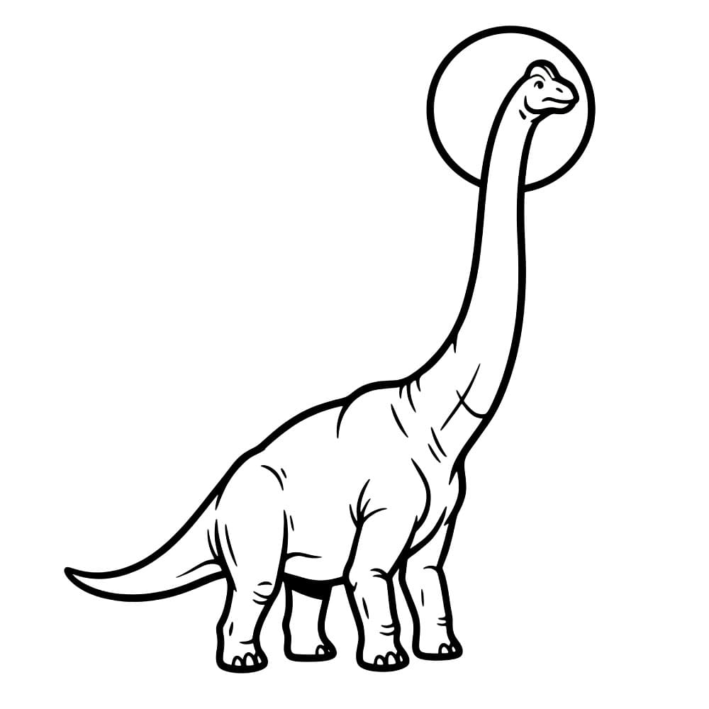 Brachiosaurus Silhuett i sollys fargelegging