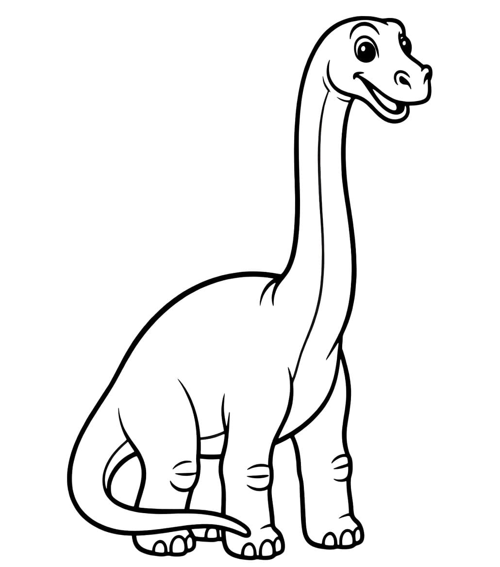 Brachiosaurus søtt bilde fargelegging