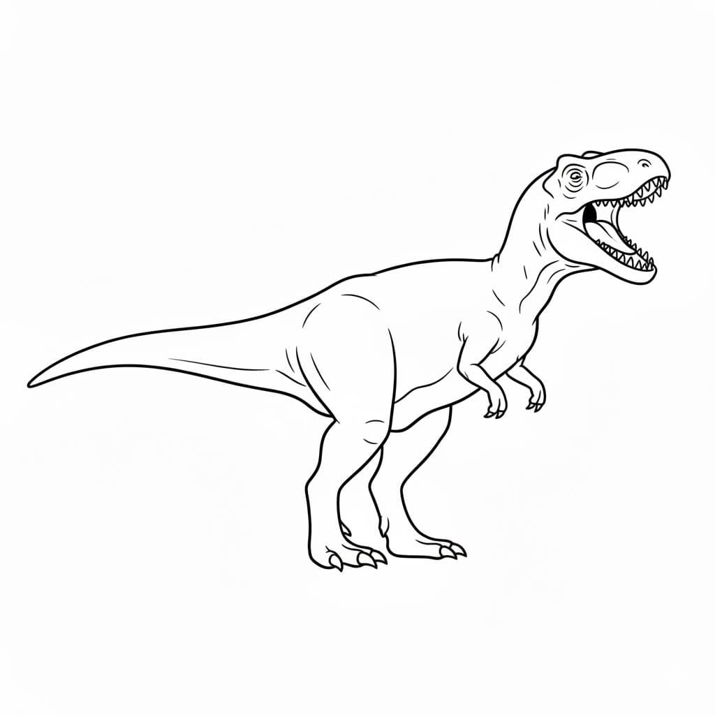 Brølende Allosaurus fargelegging