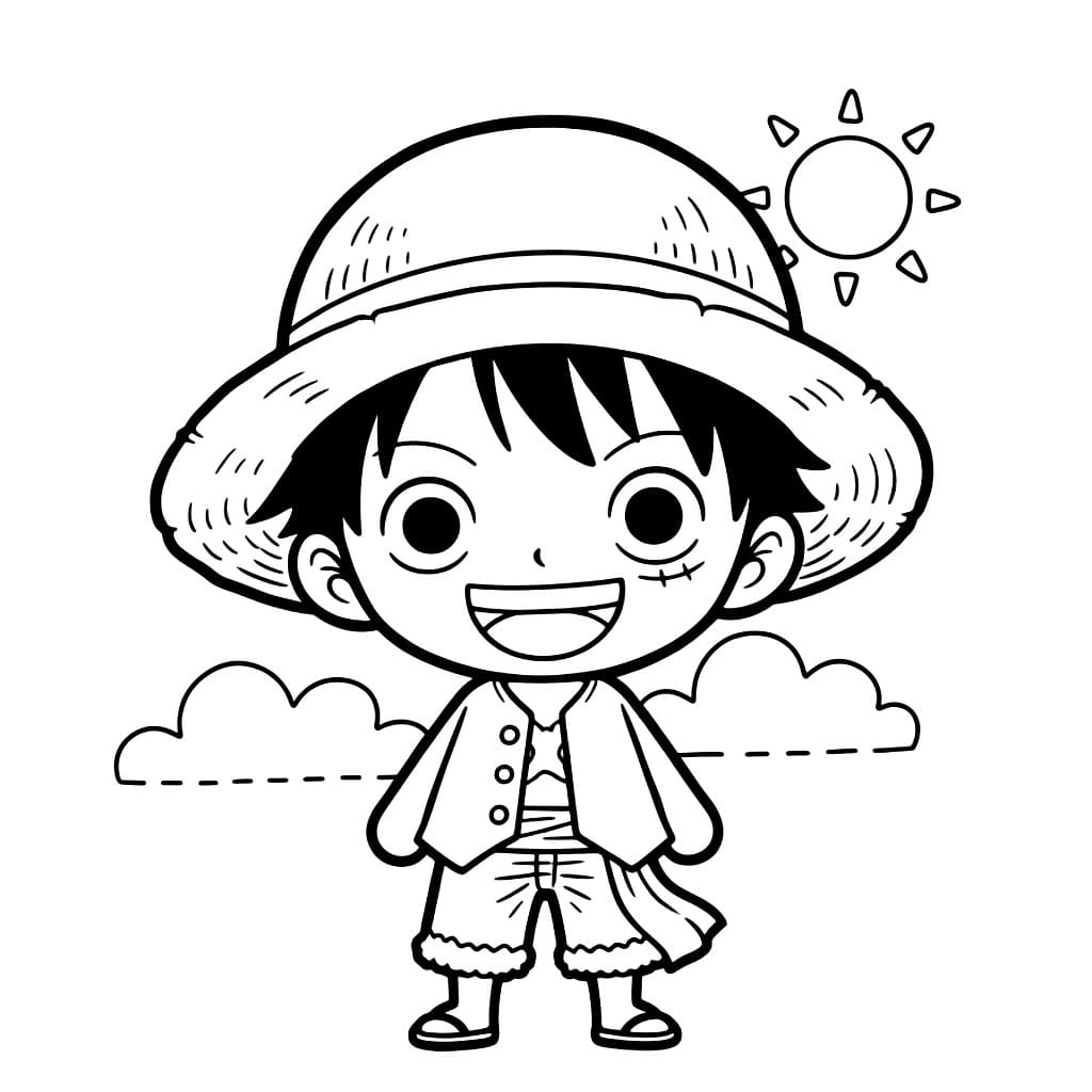 Chibi Luffy bilde fargelegging