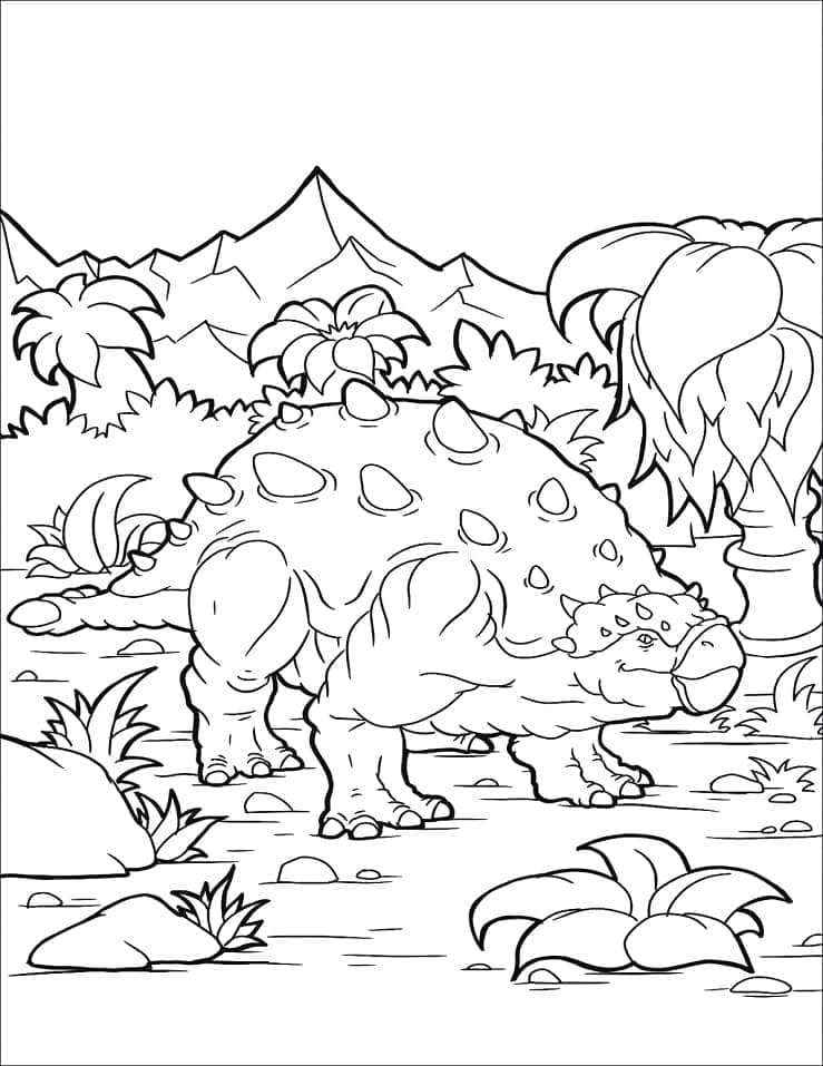 Dinosaur Ankylosaurus fargelegging