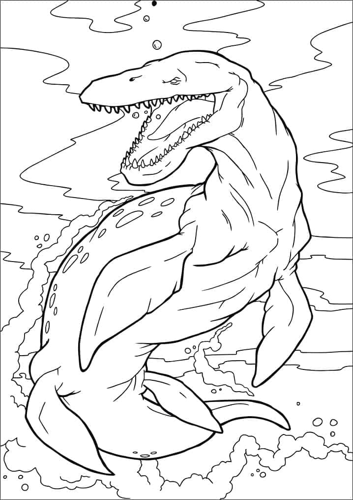 Dinosaur Mosasaurus fargelegging