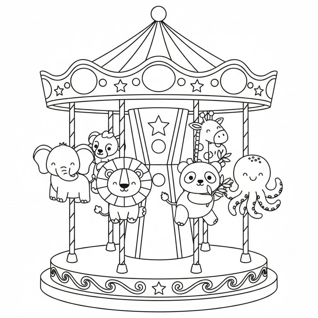 Dyrekarusell fargelegging