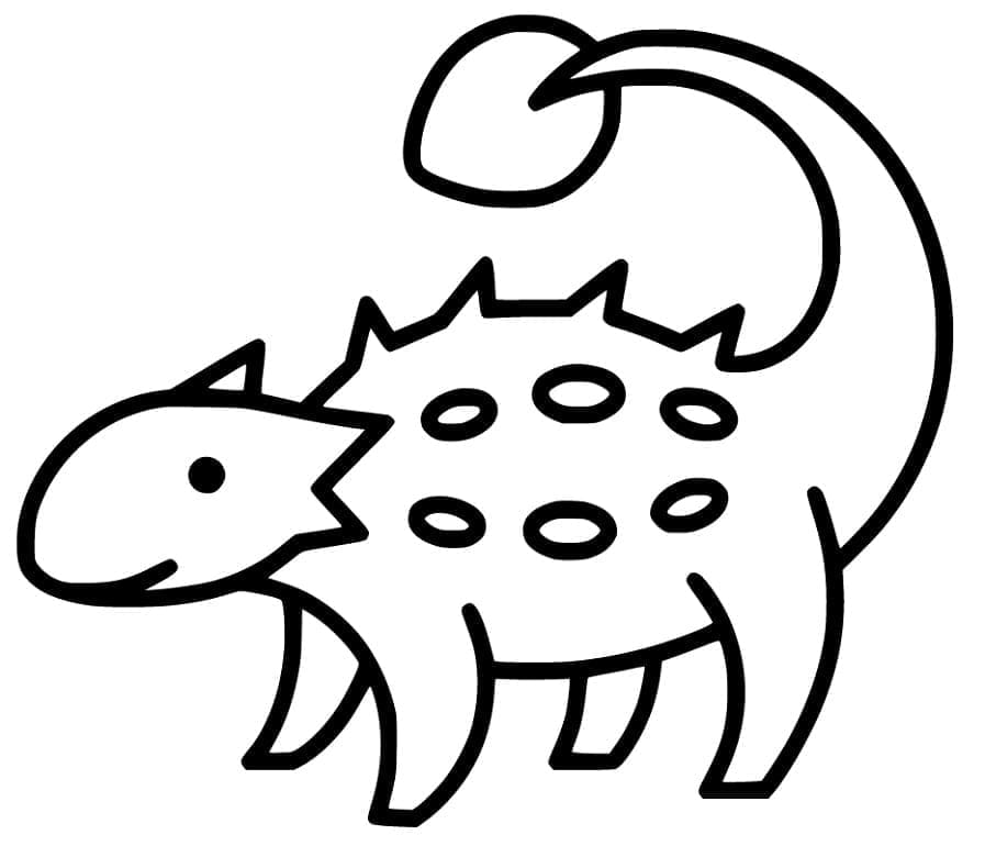 En enkel Ankylosaurus fargelegging