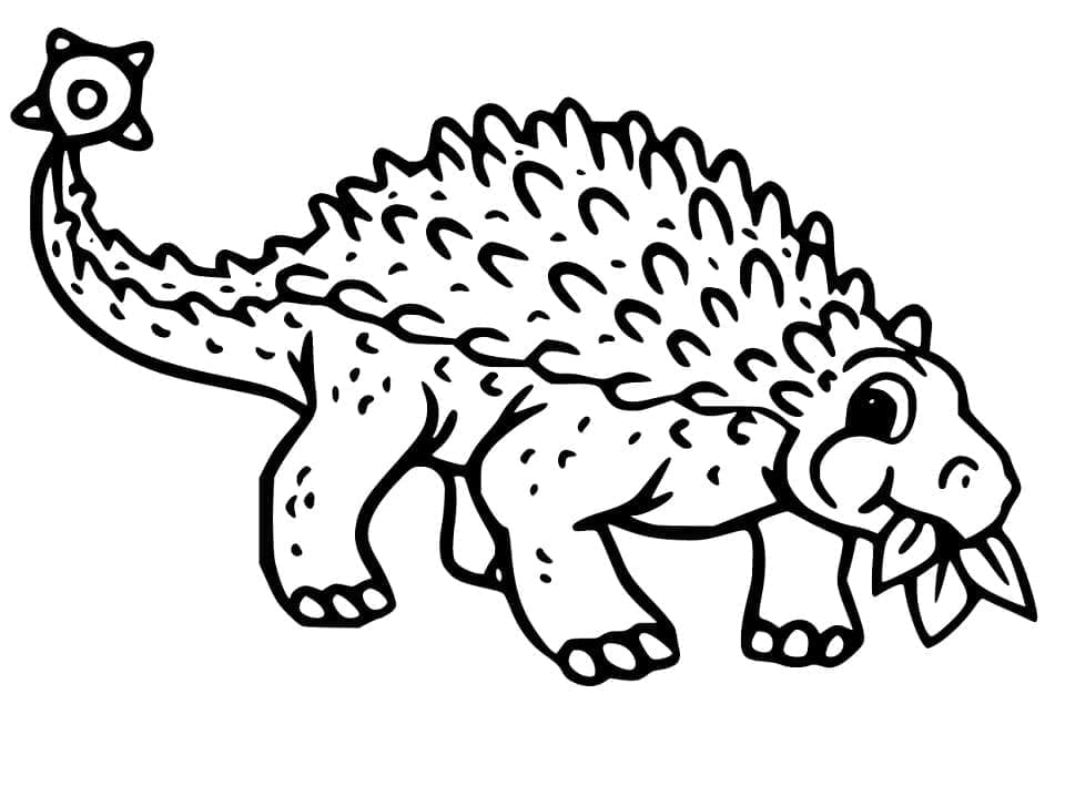 En morsom Ankylosaurus fargelegging