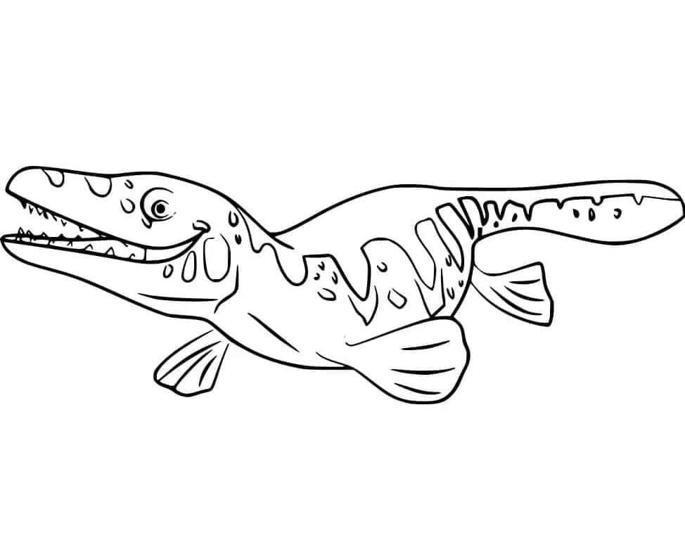 En Mosasaurus gratis fargelegging