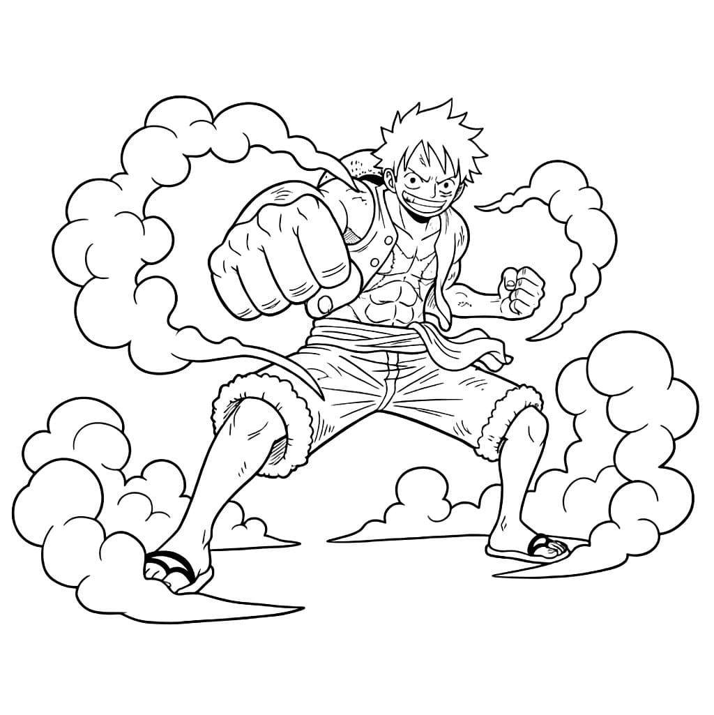 Enkel Gear 2 Luffy fargelegging