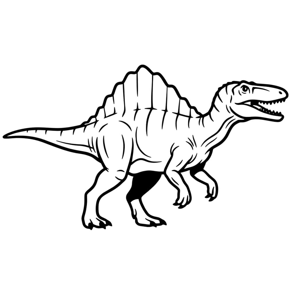 Enkel kontur Spinosaurus fargelegging