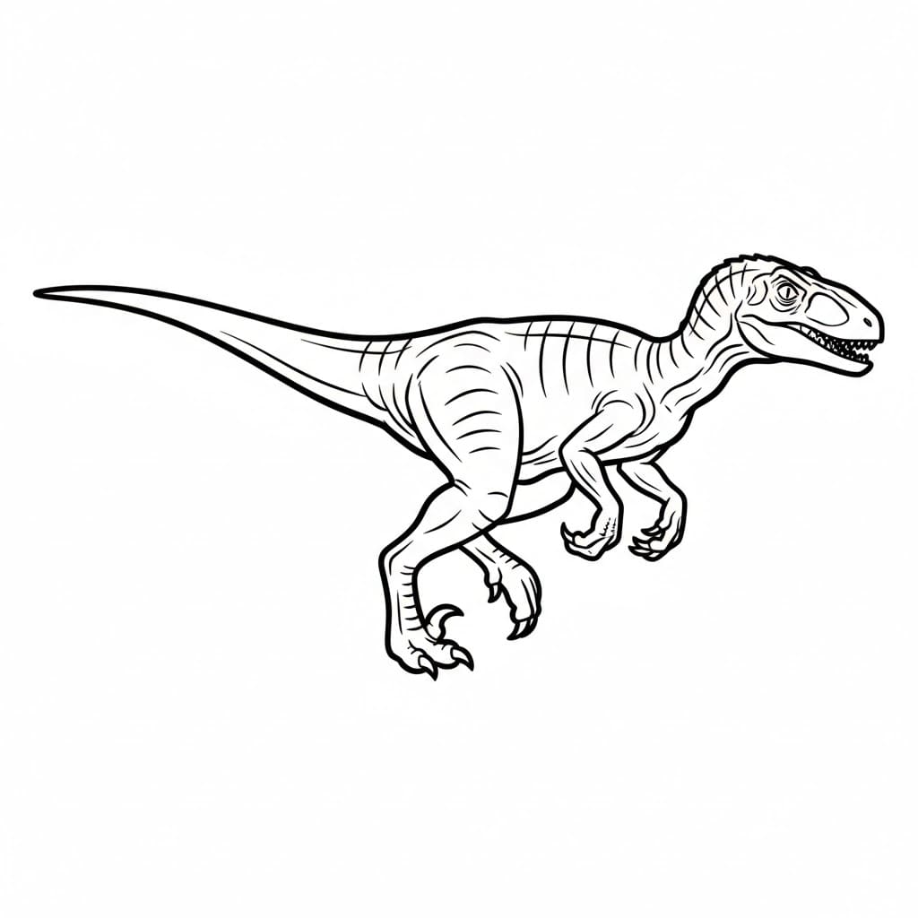 Enkel Velociraptor silhuett fargelegging