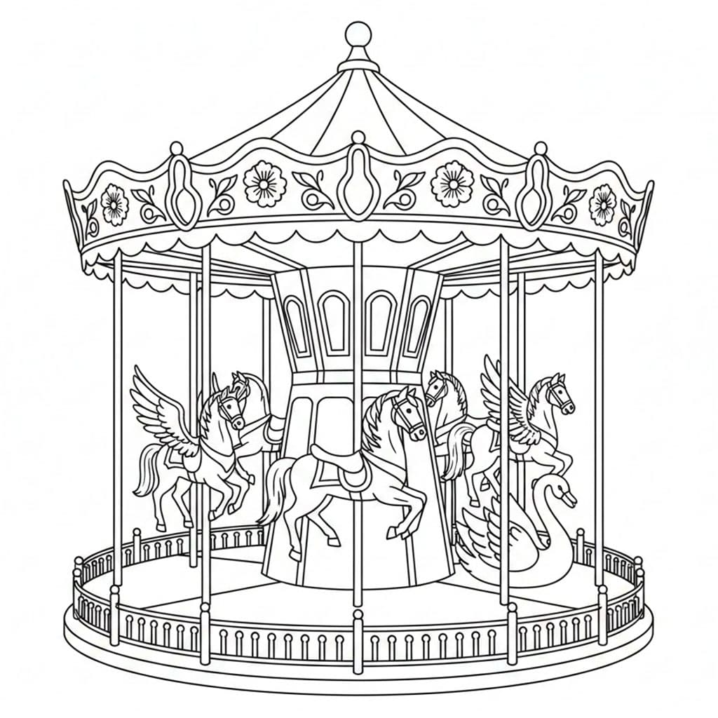 Enkel vintage karusell fargelegging