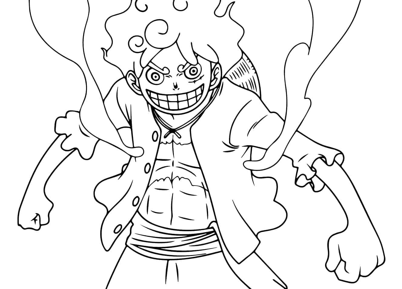 Fantastisk Luffy utstyr 5 fargelegging