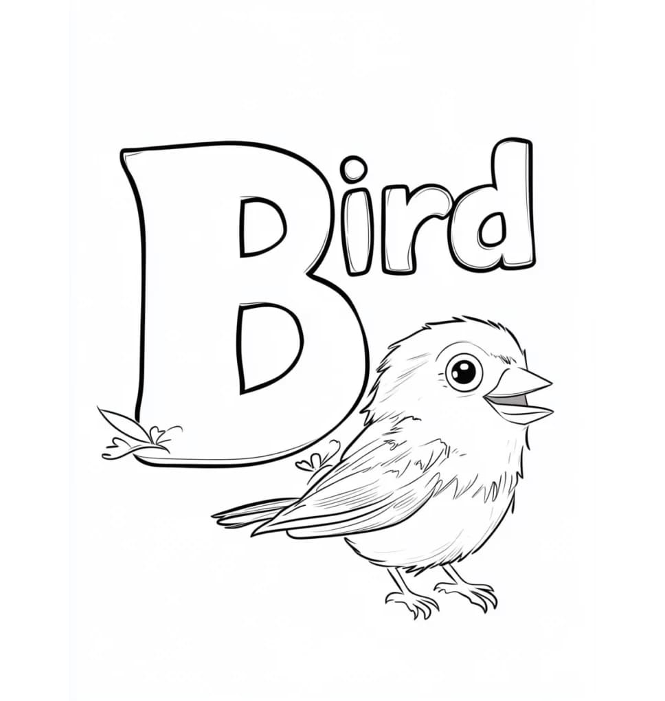 Fugl bokstav B fargelegging