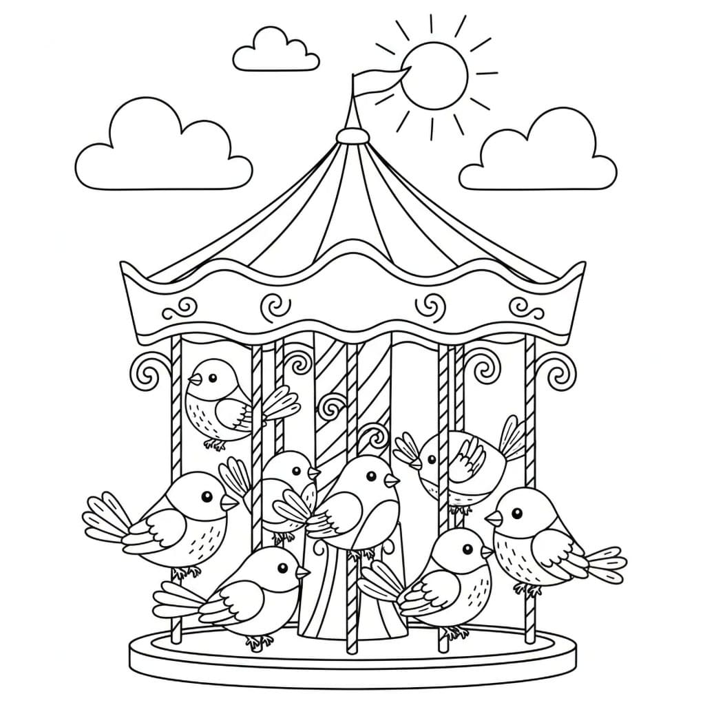 Fuglekarusell fargelegging