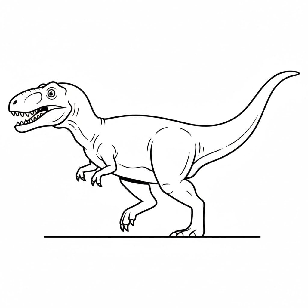 Gående Allosaurus fargelegging