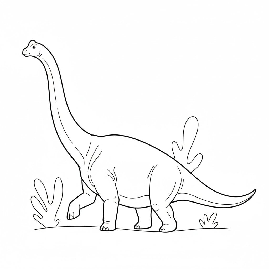 Gående Brachiosaurus fargelegging