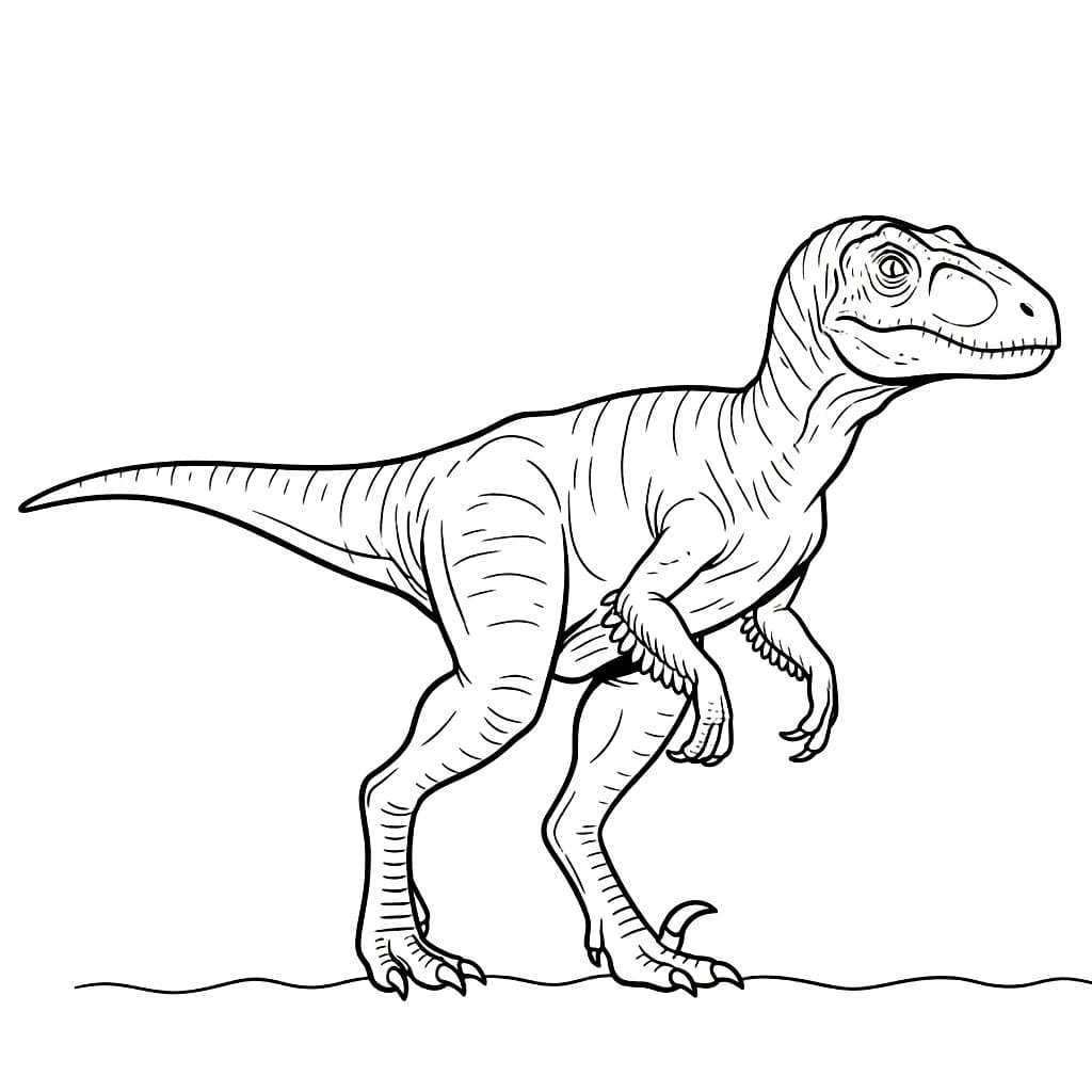 Gående Velociraptor fargelegging