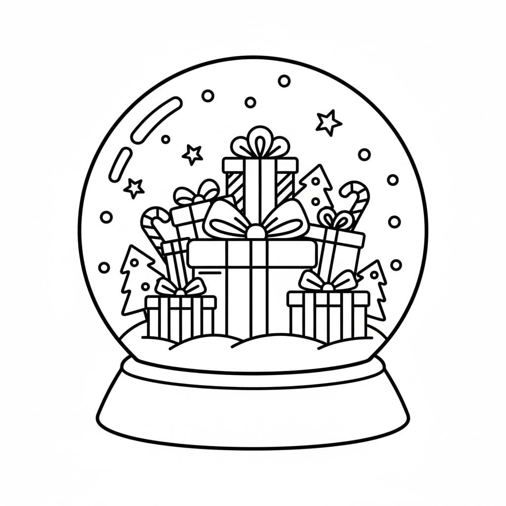 Gaveeske med snøkule fargelegging