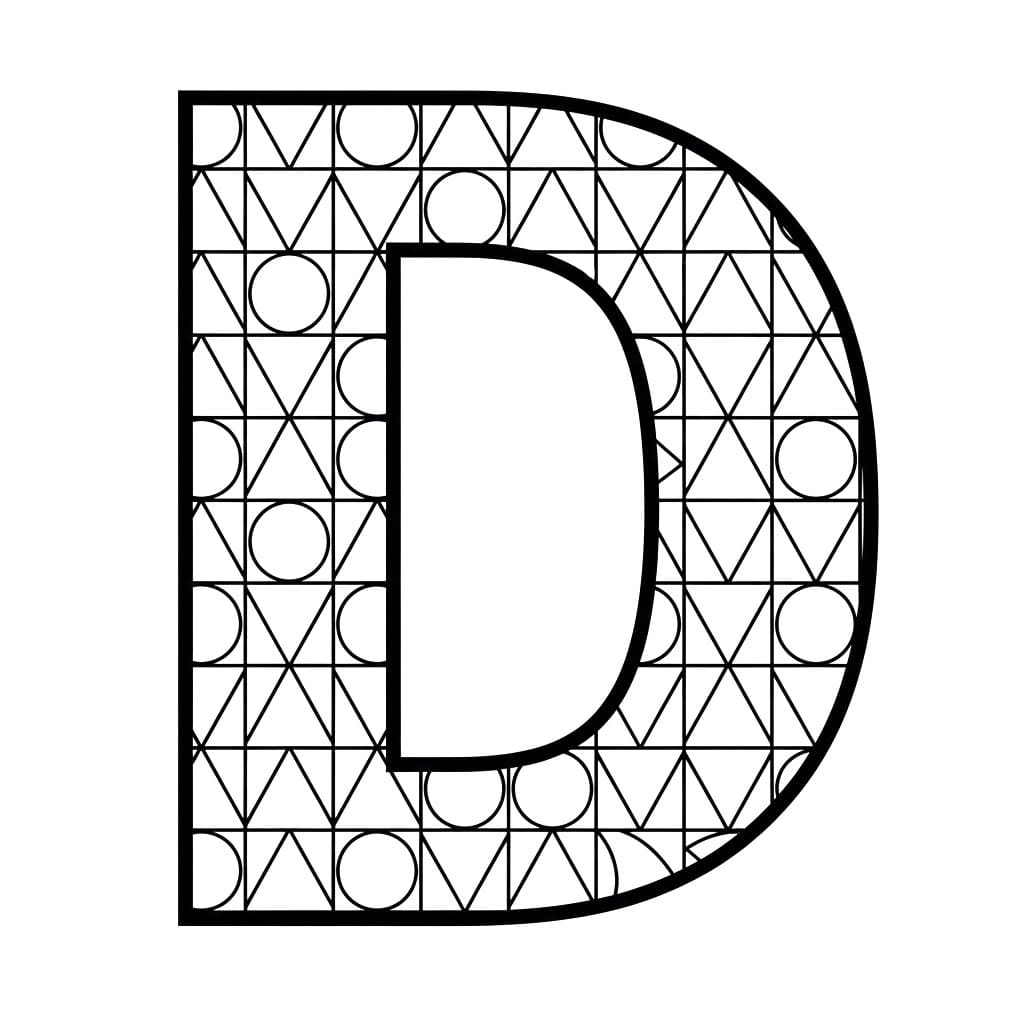 Geometrisk Bokstaven D fargelegging