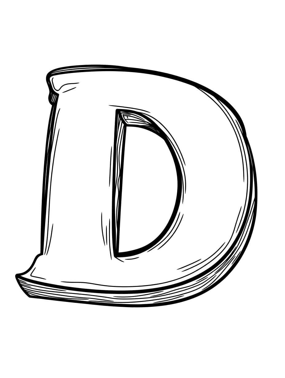 Gratis Bokstaven D fargelegging
