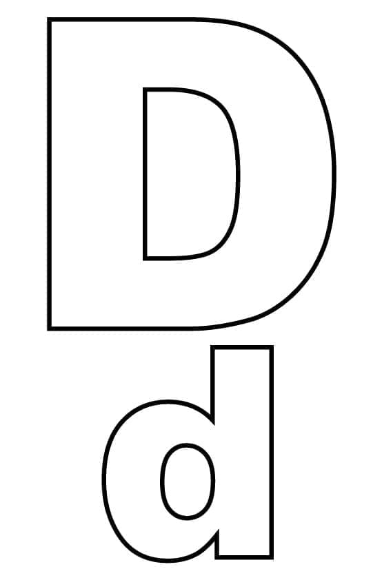 Gratis Bokstaven D for barn fargelegging