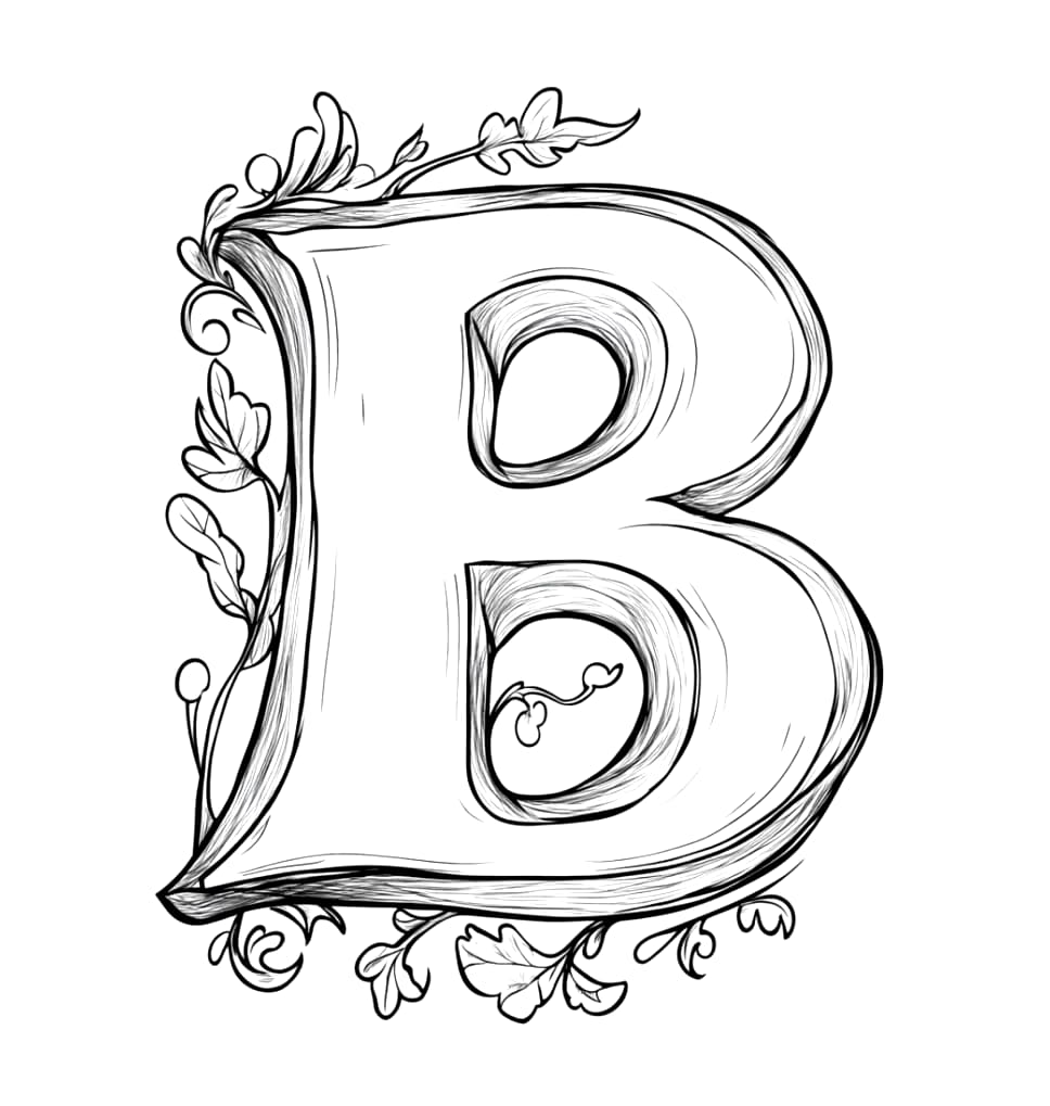 Gratis kunst av bokstaven B fargelegging