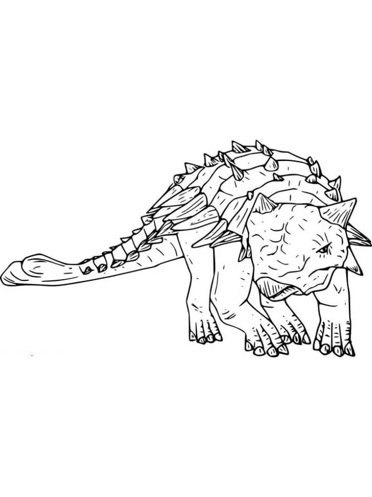 Gratis tegning av Ankylosaurus fargelegging