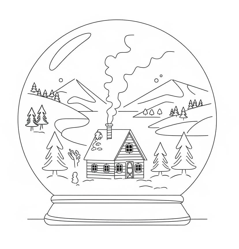 Gratis utskrivbar snøkule fargelegging