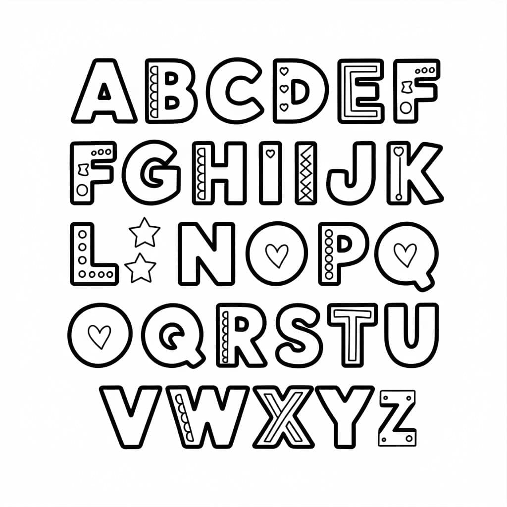 Gratis utskrivbart alfabet fargelegging