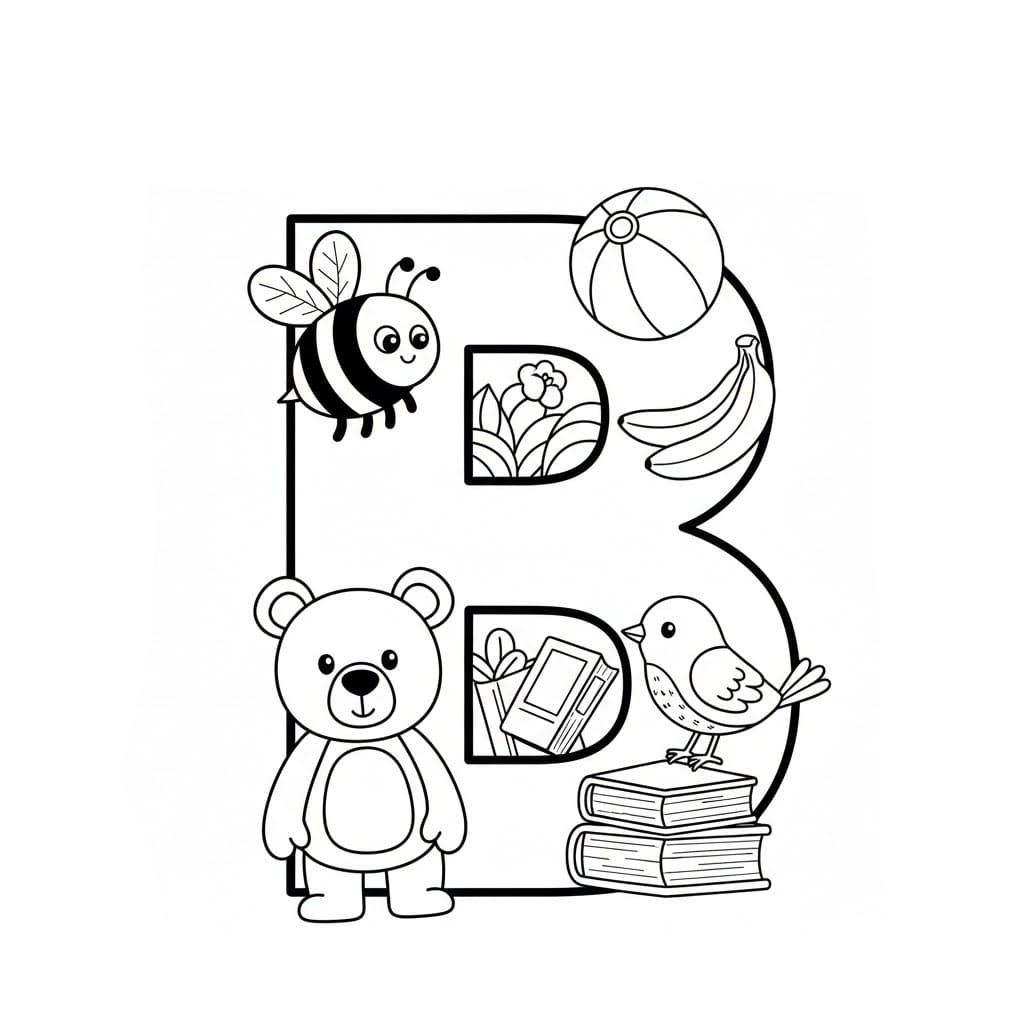 Gratis vanlig bokstav B fargelegging