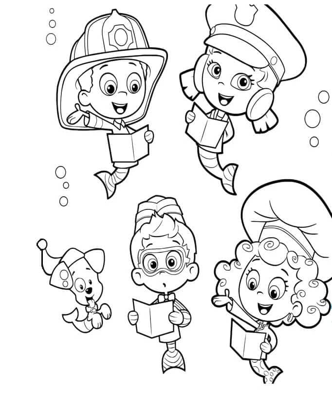 Guppier lærer forskjellige yrker fargelegging