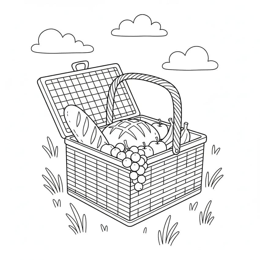 Hel piknikkurv fargelegging